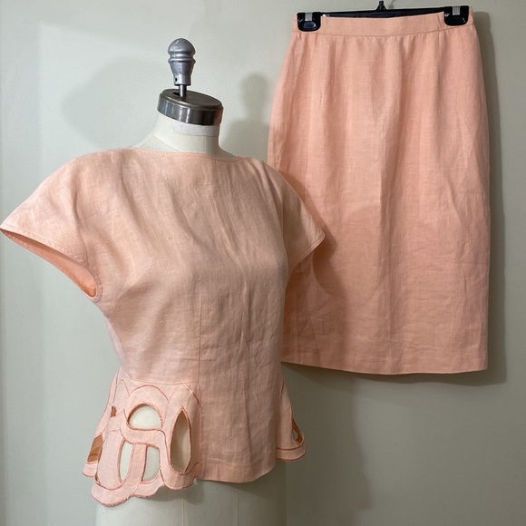 Nordstrom Other - VINTAGE NORDSTROM 100% Linen Top/Skirt Set! Size 38